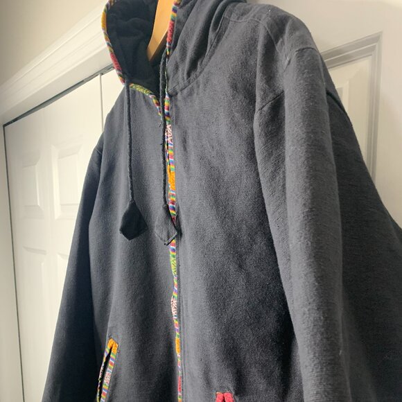 Handmade Boho / Himalayan-Style Hooded Jacket – Heavyweight Cotton -Unisex - Picture 5 of 13